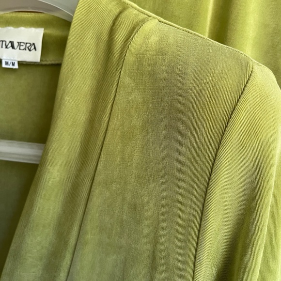 Vintage Primavera 🇨🇦 Set Acetate Cardigan & Pants Lime Green Made In Canada M - Picture 8 of 14